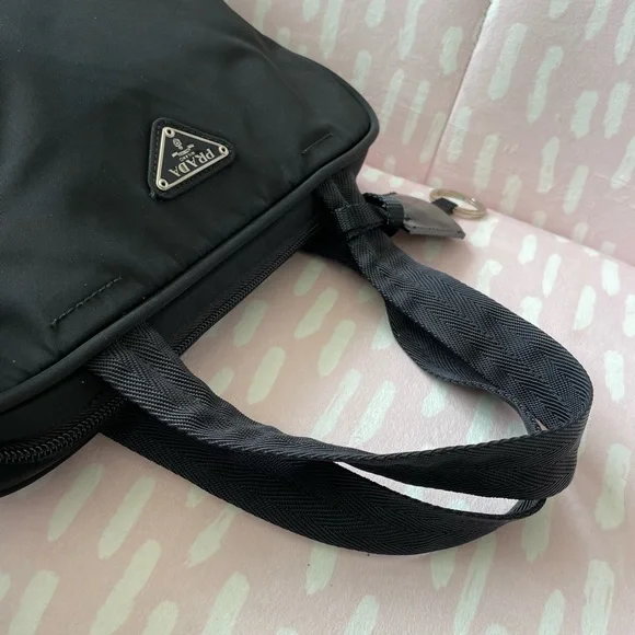 Prada Nylon Vela Nero Small Tote Bag with  Lock Black - Picture 7 of 16